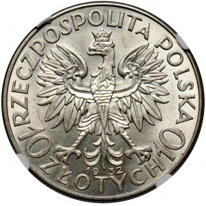 II RP, 10 złotych 1932, Londyn, głowa kobiety