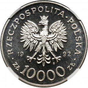 III RP, 10000 złotych 1992, Władysław III Warneńczyk, PRÓBA, nikiel