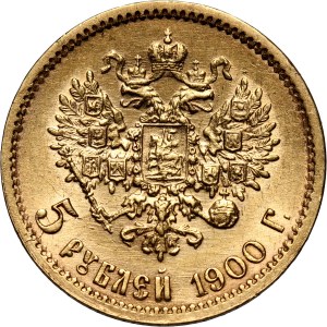 Russia, Nicholas II, 5 Roubles 1900 (ФЗ), St. Petersburg