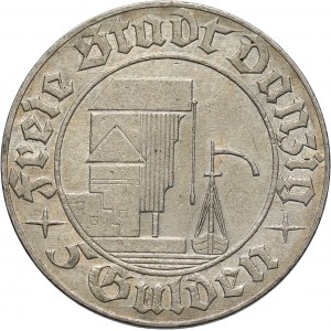 Wolne Miasto Gdańsk, 5 guldenów 1932, Berlin, Żuraw
