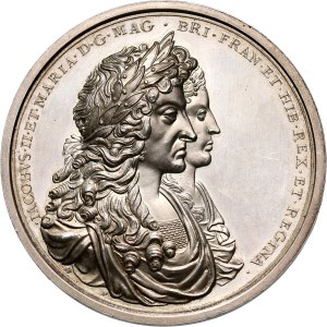 Wielka Brytania, Jakub II, srebrna replika medalu z 1687 roku