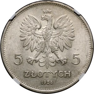 II RP, 5 złotych 1928, Warszawa, Nike