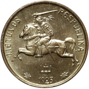 Litwa, 1 cent 1925, PRÓBA, jednostronna odbitka awersu