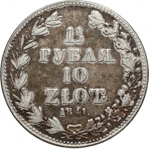 Zabór rosyjski, Mikołaj I, 1 1/2 rubla = 10 złotych 1841 MW, Warszawa