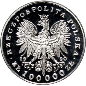 III RP, 100000 złotych 1990, Józef Piłsudski