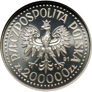 III RP, 200000 złotych 1991, Jan Paweł II, PRÓBA, srebro