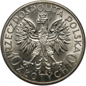 II RP, 10 złotych 1932, Londyn, Głowa kobiety