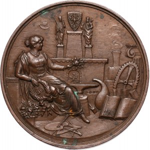 XIX wiek, medal z 1898 roku, 50-lecie Towarzystwa Przemysłowego w Poznaniu