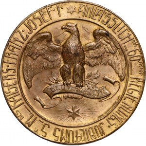 Austria, Franciszek Józef I, medal z 1908 roku, Międzynarodowa Wystawa w Karlsbad