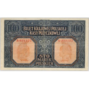 Generalne Gubernatorstwo, 100 marek polskich 9.12.1916, jenerał, Seria A