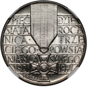 PRL, 10 złotych 1971, 50 rocznica III Powstania Śląskiego, PRÓBA, nikiel