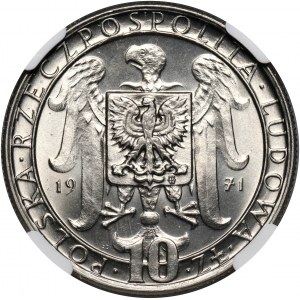 PRL, 10 złotych 1971, 50 rocznica III Powstania Śląskiego, PRÓBA, nikiel