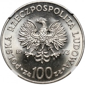 PRL, 100 złotych 1973, Kopernik - mała głowa, PRÓBA, nikiel