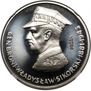 PRL, 100 złotych 1981, Gen. Sikorski, PRÓBA, nikiel
