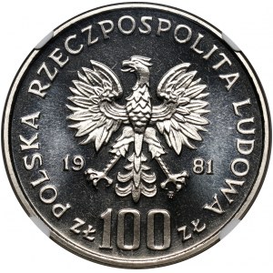 PRL, 100 złotych 1981, Gen. Sikorski, PRÓBA, nikiel