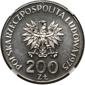 PRL, 200 złotych 1975, Zwycięstwo nad faszyzmem - miecz, PRÓBA, nikiel