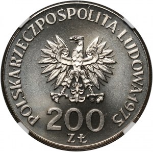 PRL, 200 złotych 1975, Zwycięstwo nad faszyzmem - dwa miecze, PRÓBA, nikiel