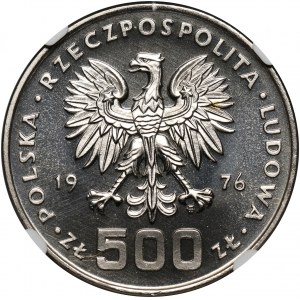 PRL, 500 złotych 1976, Kazimierz Pułaski, PRÓBA, nikiel