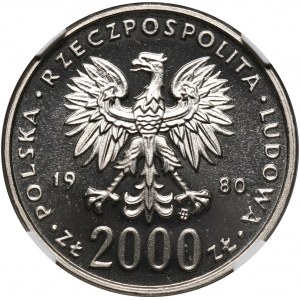 PRL, 2000 złotych 1980, Igrzyska Olimpijskie w Lake Placid, PRÓBA, nikiel