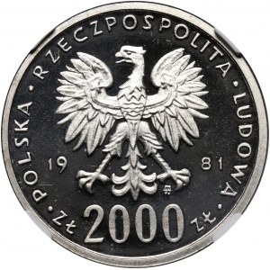 PRL, 2000 złotych 1981, Bolesław II Śmiały, PRÓBA, nikiel