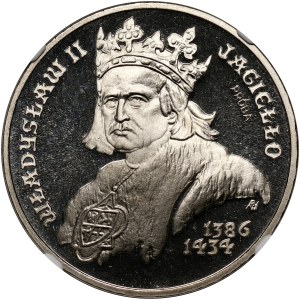 PRL, 5000 złotych 1989, Władysław II Jagiełło (popiersie), PRÓBA, nikiel