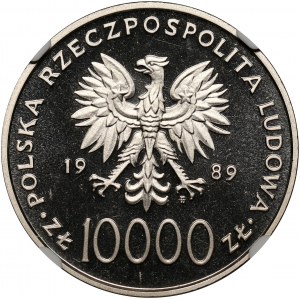 PRL, 10000 złotych 1989, Jan Paweł II, PRÓBA, nikiel