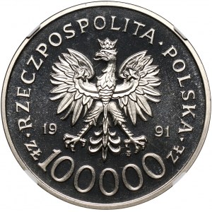 III RP, 100000 złotych 1991, Tobruk, PRÓBA, nikiel