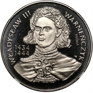 III RP, 200000 złotych 1992, Władysław III Warneńczyk (popiersie), PRÓBA, nikiel