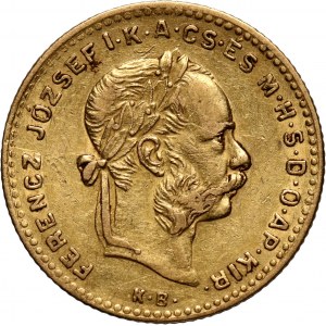 Hungary, Franz Joseph I, 4 Forint = 10 Francs 1885 KB, Kremnitz