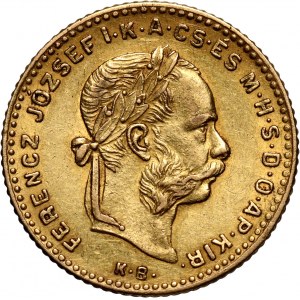 Węgry, Franciszek Józef I, 4 forinty = 10 franków 1888 KB, Kremnica