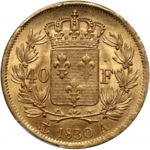 France, Charles X, 40 Francs 1830 A, Paris