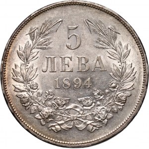 Bulgaria, Ferdinand I, 5 Leva 1894