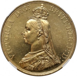 Great Britain, Victoria, 5 Pounds 1887, London