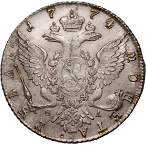 Russia, Catherine II, Rouble 1774 СПБ ФЛ, St. Petersburg