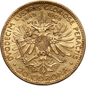 Austria, Franz Joseph I, 20 Corona 1908, Vienna