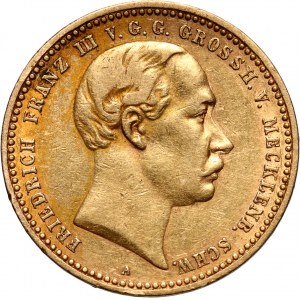 Germany, Mecklenburg-Schwerin, Friedrich Franz III, 10 Mark 1890 A, Berlin