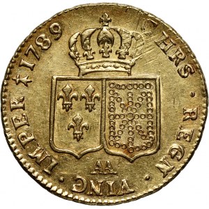 France, Louis XVI, Double Louis d'or 1789 AA, Metz