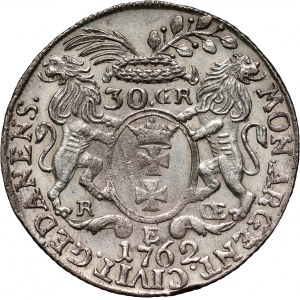 August III, 30 groszy (złotówka) 1762, Gdańsk