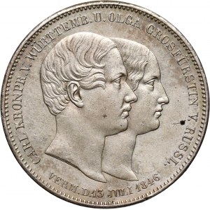Germany, Wurttemberg, Wilhelm I, 2 Taler 1846, Marriage