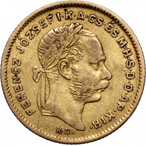 Hungary, Franz Joseph I, 4 Forint = 10 Francs 1874 KB, Kremnitz