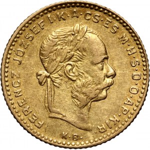Hungary, Franz Josef I, 4 Forint = 10 Francs 1891 KB, Kremnitz