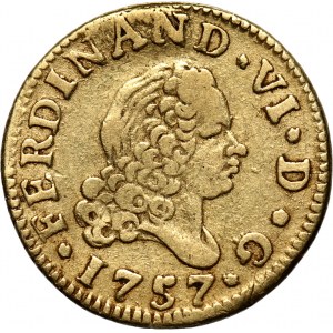 Hiszpania, Ferdynand VI, 1/2 escudo 1757, Madryt