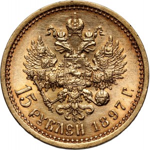 Russia, Nicholas II, 15 Roubles 1897 (АГ), St. Petersburg