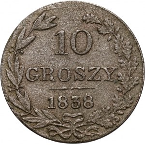 Zabór rosyjski, Mikołaj I, 10 groszy 1838 MW, Warszawa