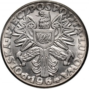 PRL, 10 złotych 1964, Kobieta z kłosami (XX Lat PRL), PRÓBA, nikiel