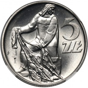 PRL, 5 złotych 1973, Rybak