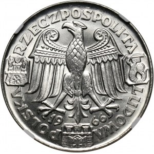 PRL, 100 złotych 1966, Mieszko i Dąbrówka, PRÓBA, srebro