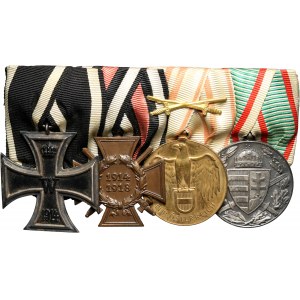 Germany, Reich, four-medal box: EK21914, EKF, WKM Austria, WKM Hungary.