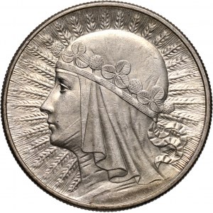 II RP, 10 złotych 1932, Londyn, Głowa kobiety