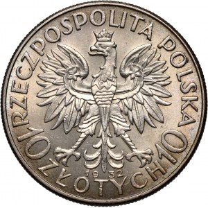 II RP, 10 złotych 1932, Londyn, Głowa kobiety